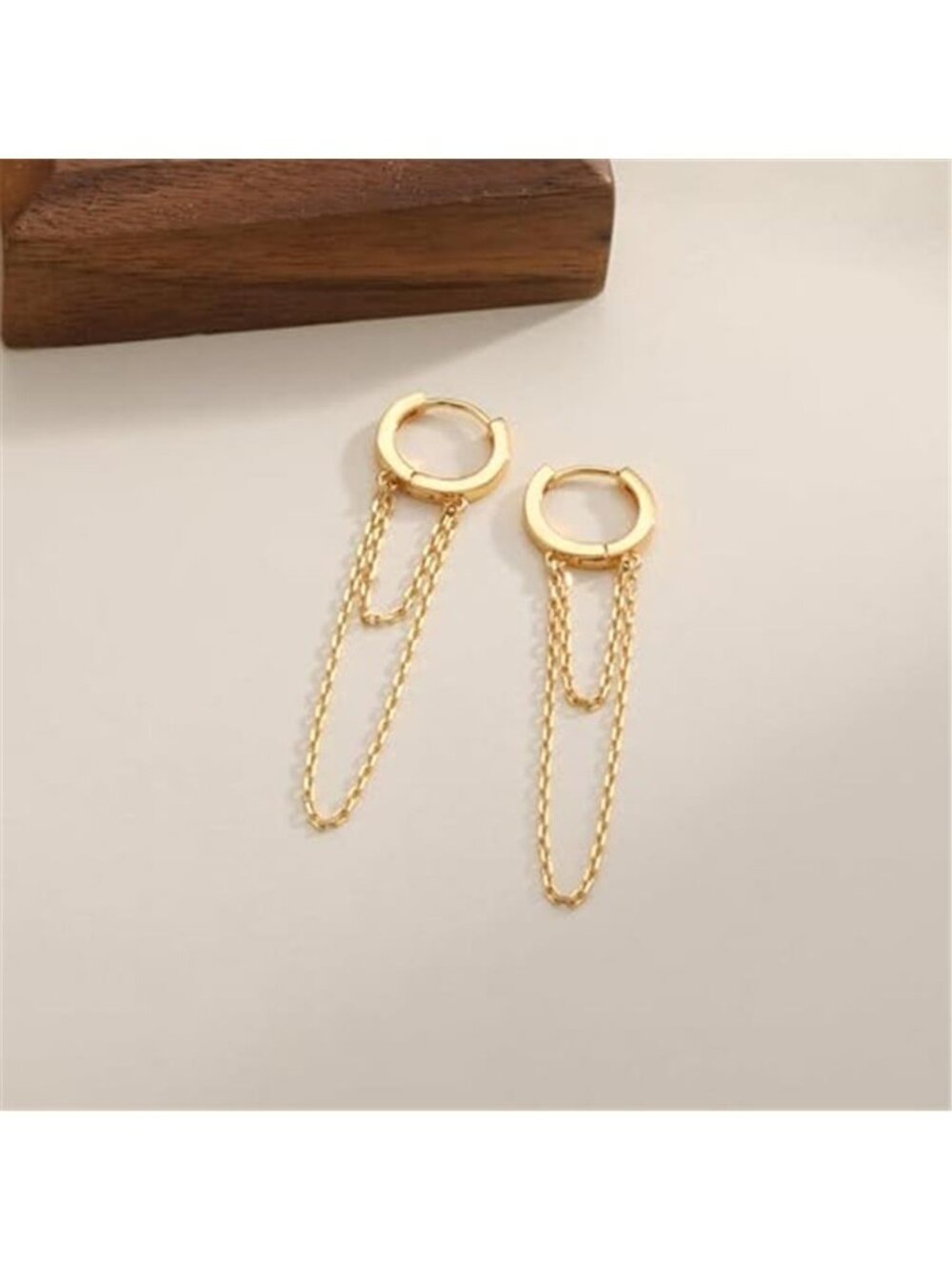 Gold Chain Hoop Earrings for Women Dangle Earring